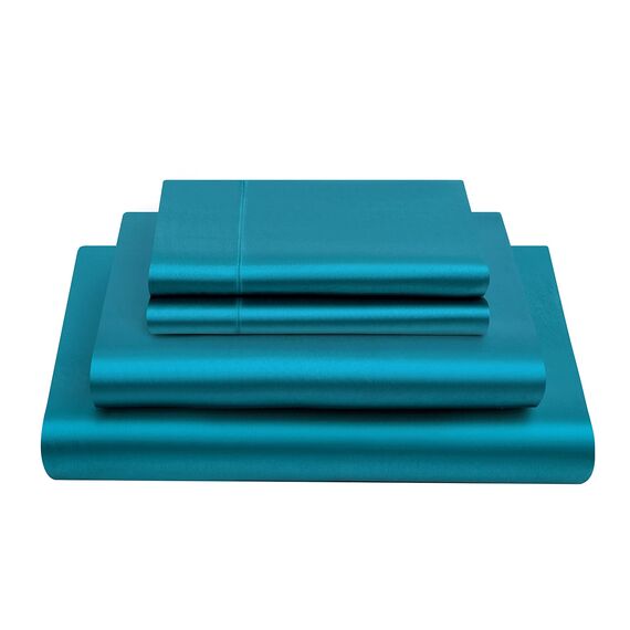 Vonty Satin-Bettlaken-Set, seidig weiches Satin, 1 Spannbettlaken mit tiefen Taschen, 1 Bettlaken und 1 Kissenbezug
