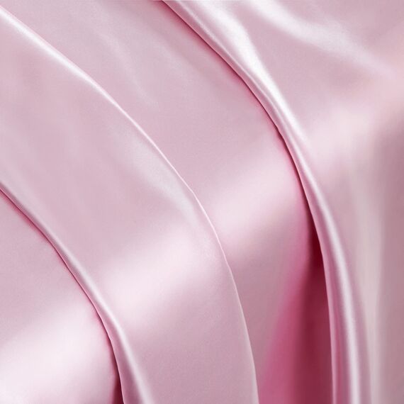 Vonty Satin Sheets Twin XL Silky Soft Satin Bed Sheets Pink Satin Sheet Set, 1 Deep Pocket Fitted Sheet + 1 Flat Sheet + 1 Pillowcase