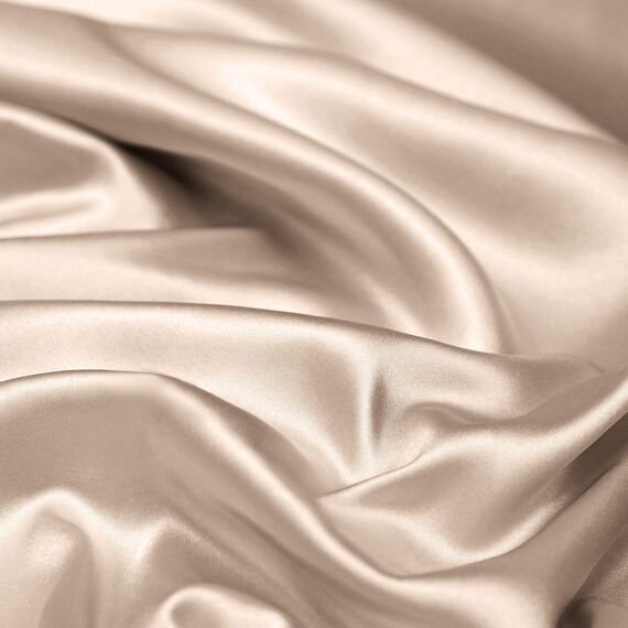 Vonty Satin-Bettlaken, Doppelbett, seidig, weiches Satin, bernsteinfarben, beige, Satin-Bettlaken-Set, 1 Spannbettlaken mit tiefen Taschen + 1 Bettlaken + 1 Kissenbezug