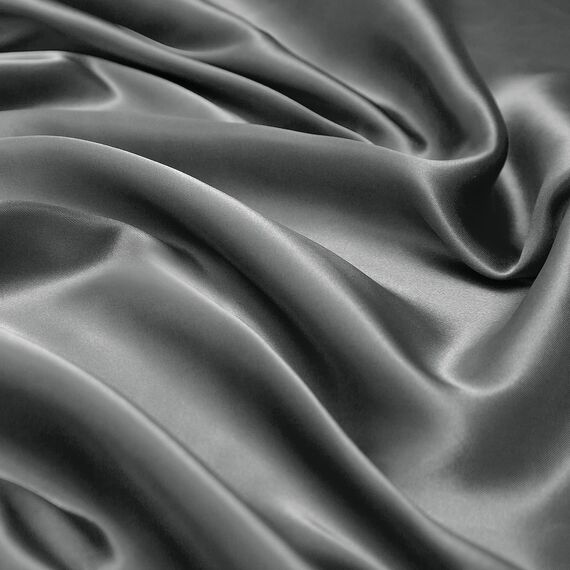 Vonty Satin Sheets California King Seidig weiches Satin-Bettwäsche-Set, 1 tiefes Spannbetttuch + 1 Bettlaken + 2 Kissenbezüge, Grau