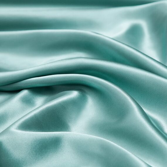 Vonty Satin-Bettlaken, Queen-Size-Größe, seidig weiches Satin-Bettwäsche-Set, 1 Spannbettlaken mit tiefen Taschen + 1 Bettlaken + 2 Kissenbezüge, Aquamarin