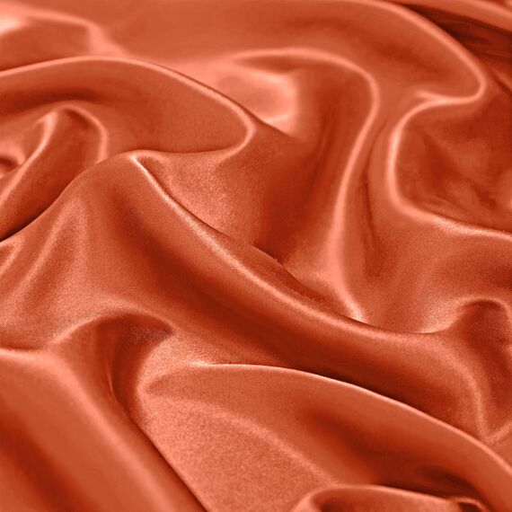 Vonty Satin Sheets Queen Silky Soft Satin Bed Sheets Burnt Orange Satin Sheets Set, 1 Deep Pocket Fitted Sheet + 1 Flat Sheet + 2 Pillowcases