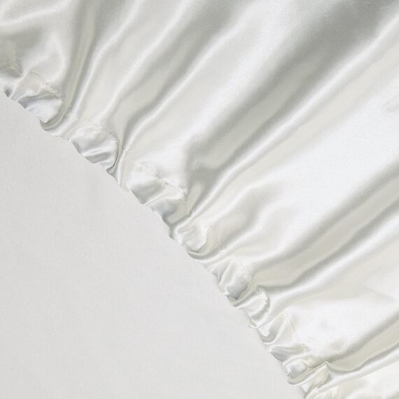 Vonty Satin Sheets California King Seidig weiches Satin-Bettwäsche-Set, 1 Spannbettlaken mit tiefen Taschen + 1 Bettlaken + 2 Kissenbezüge, elfenbeinfarben