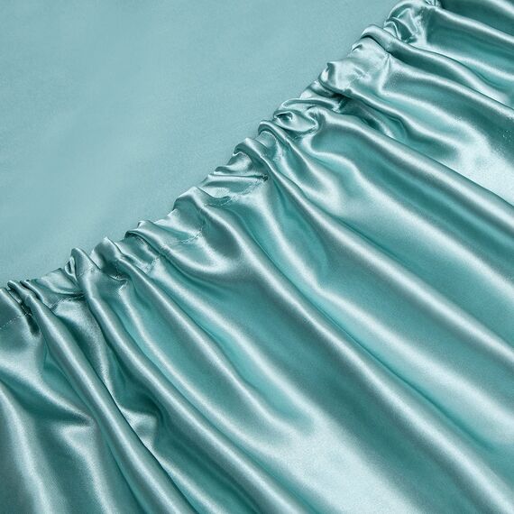 Vonty Seidig weiches Satin-Bettwäsche-Set für Doppelbett, 1 Spannbettlaken mit tiefen Taschen, 1 Bettlaken und 1 Kissenbezug