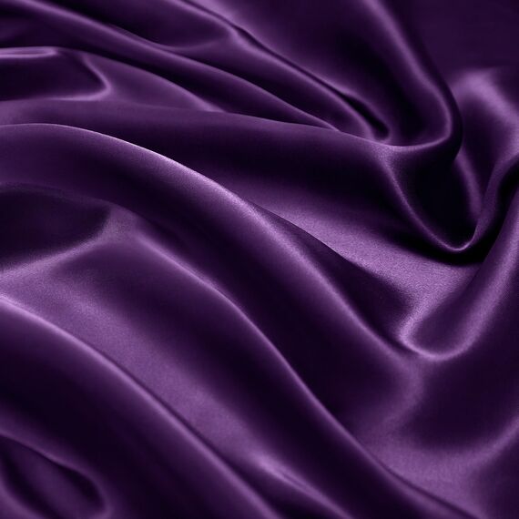 Vonty Satin-Bettlaken, volle Größe, seidig-weiches Satin-Bettwäsche-Set, 1 Spannbettlaken mit tiefen Taschen + 1 Bettlaken + 2 Kissenbezüge, Dunkelviolett, yuhuai231212-304