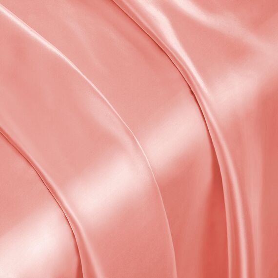 Vonty Satin-Bettlaken, volle Größe, seidig-weiches Satin-Bettwäsche-Set, 1 Spannbettlaken mit tiefen Taschen + 1 Bettlaken + 2 Kissenbezüge, Blush Pink
