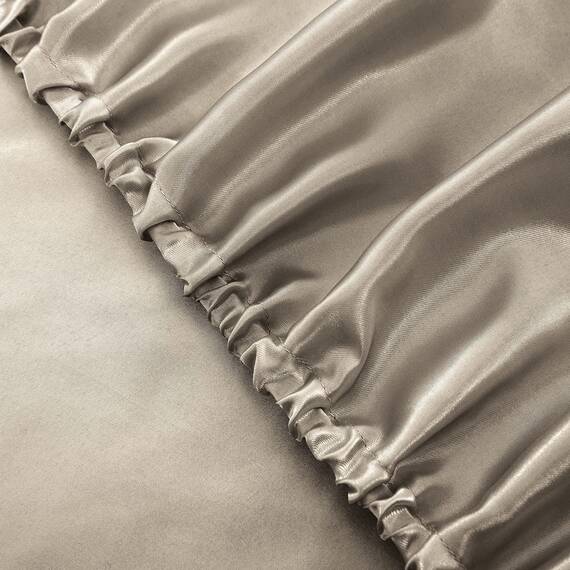 Vonty Satin-Bettlaken, seidig-weiches Satin, Sandlaken-Set, 1 Spannbettlaken mit tiefen Taschen + 1 Bettlaken + 2 Kissenbezüge