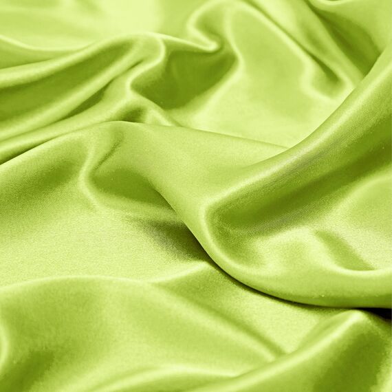 Vonty Satin-Bettlaken für Queensize-Bett, seidig weiches Satin, Limettengrün, 1 Spannbetttuch mit tiefer Tasche, 1 Bettlaken + 2 Kissenbezüge