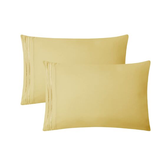 Clara Clark Luxury Soft Bedding Sheets & Pillowcases Bettwäsche-Set für Doppelbett, gebürstet, Tiefe Taschen, Mikrofaser, Custard Mellow, Twin