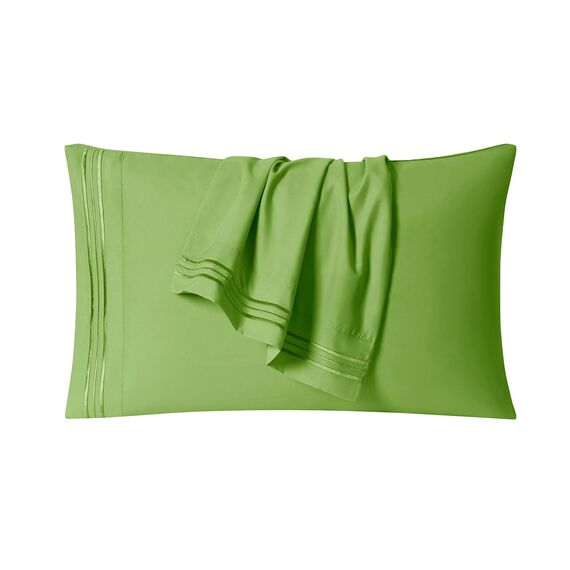 Clara Clark Luxury Soft Bedding Sheets & Pillowcases Bettwäsche-Set für Doppelbett, gebürstet, Tiefe Taschen, Mikrofaser, Garten Grün, Twin