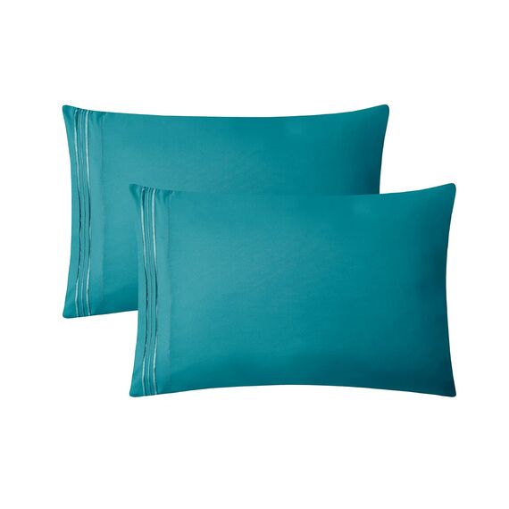 Clara Clark Luxury Soft Bedding Sheets & Pillowcases Bettwäsche-Set für Doppelbett, gebürstet, Tiefe Taschen, Mikrofaser, blaugrün, King Size