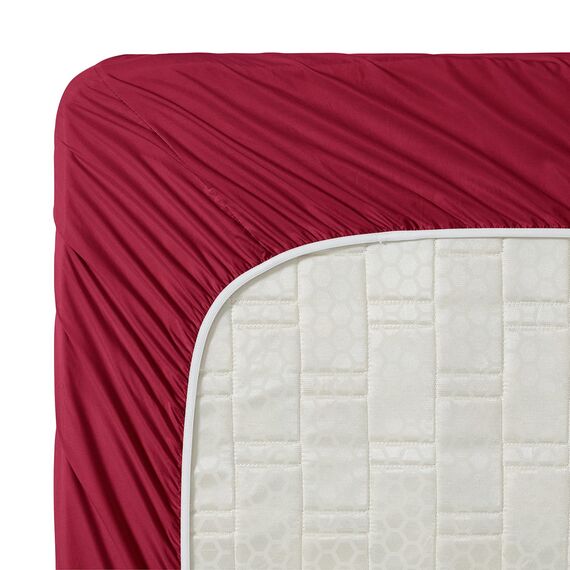 Clara Clark Luxury Soft Bedding Sheets & Pillowcases Bettwäsche-Set für Doppelbett, gebürstet, Tiefe Taschen, Mikrofaser, Burgunderrot Rot, Twin XL