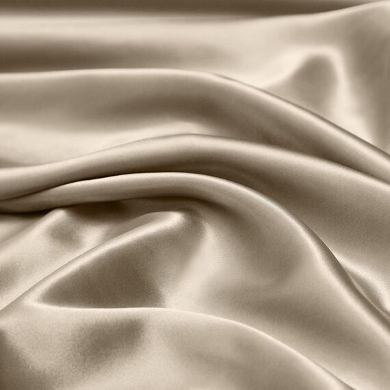 Vonty Satin-Bettlaken, Split-Kingsize-Bett, seidig, weiches Satin-Bettwäsche-Set, 2 tiefe Spannbettlaken + 1 Bettlaken + 2 Kissenbezüge, Taupe
