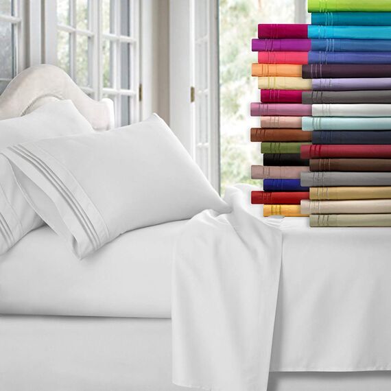 Clara Clark Luxury Soft Bedding Sheets & Pillowcases Bettwäsche-Set für Doppelbett, gebürstet, Tiefe Taschen, Mikrofaser, Magenta, King