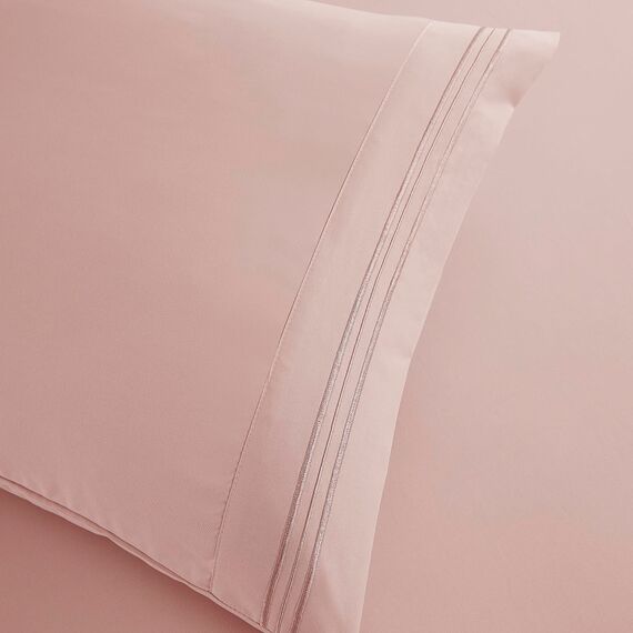 Clara Clark Premier 1800 Serie Bettlaken-Set, Tiefe Taschen, knitterfrei, farbecht, schmutzabweisend, luxuriös, weiche Bettwäsche und Kissenbezüge, Full, Rosa Beige