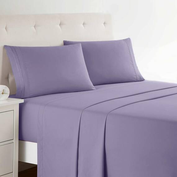 Clara Clark Bettwäscheset in voller Größe XL, knitterfrei, farbecht, schmutzabweisend, Tiefe Taschen, luxuriös, weiche Bettwäsche und Kissenbezüge, Lavendelfarben (Full XL Lavender)