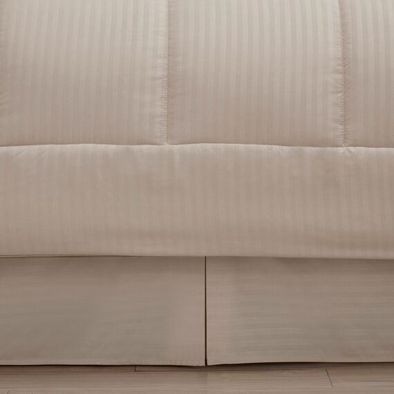 Bettwäsche-Set für King-Size-Betten, 8-teiliges Bett in Einer Tasche mit Bettrock, Spannbetttuch, Bettlaken, 2 Kissenbezügen, 2 Kissenbezügen, Kingsize-Bett, Dobby-Beige