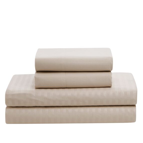 Bettwäsche-Set für King-Size-Betten, 8-teiliges Bett in Einer Tasche mit Bettrock, Spannbetttuch, Bettlaken, 2 Kissenbezügen, 2 Kissenbezügen, Kingsize-Bett, Dobby-Beige