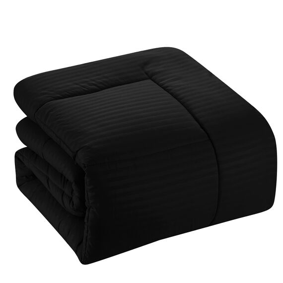Sweet Home Collection King Size Bettwäsche-Set 8-teilig Bett in Einer Tasche mit Bettrock, Spannbetttuch, Bettlaken, 2 Kissenbezüge, 2 Kissenbezüge, Kingsize, Dobby Black