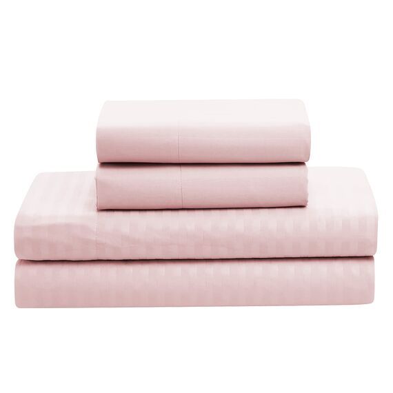Sweet Home Collection Bettwäsche-Set für King-Size-Betten, 8-teiliges Bett in Einer Tasche mit Bettrock, Spannbetttuch, Bettlaken, 2 Kissenbezügen, 2 Kissenbezügen, King-Size-Bett, Dobby, Blassrosa