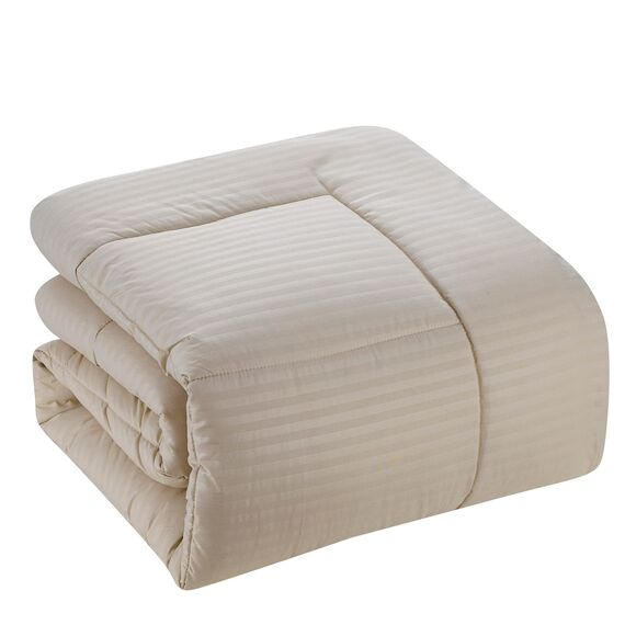 Sweet Home Collection Queen-Bettwäsche-Set, 8-teiliges Bett in Einer Tasche mit Bettrock, Spannbetttuch, Bettlaken, 2 Kissenbezügen, 2 Kissenbezügen, Queen, Dobbybeige