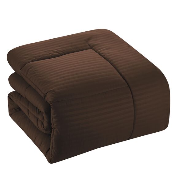 Sweet Home Collection Bettwäsche-Set für Doppelbett, 6-teilig, mit Bettrock, Spannbetttuch, Bettlaken, 1 Kissenbezug und 1 Kissenbezug, Doppelbett, Dobby Chocolate