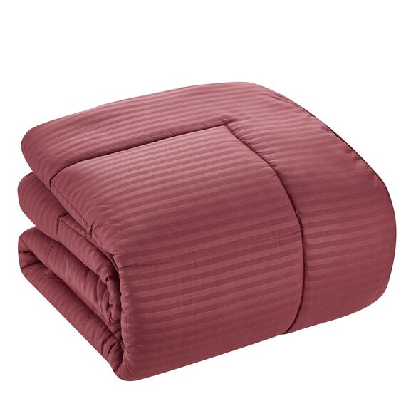 Sweet Home Collection Bettwäsche-Set für Doppelbett, 6-teiliges Bett in Einer Tasche mit Bettrock, Spannbetttuch, Bettlaken, 1 Kissenbezug und 1 Kissenbezug, Dobby-Burgunderrot