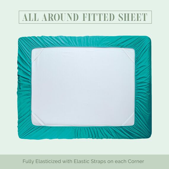 Elegant Comfort 4-teiliges Bettwäsche-Set, luxuriöse Bettwäsche aus 1500 Premium-Mikrofaser, Hotelqualität, rundum elastisch, 45,7-61 cm tiefes Spannbetttuch, extra Tiefe Bettlaken, California King,
