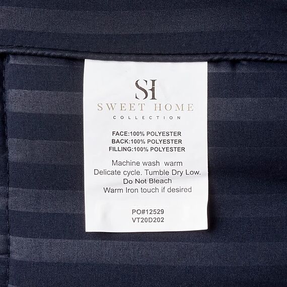 Sweet Home Collection Bettwäsche-Set für Doppelbett, 6-teilig, mit Bettrock, Spannbetttuch, Bettlaken, 1 Kissenbezug und 1 Kissenbezug, Twin, Dobby Navy