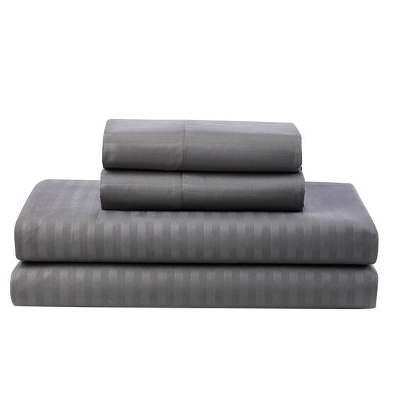 Sweet Home Collection Queen Bettwäsche-Set 8-teilig Bett in Einer Tasche mit Bettrock, Spannbetttuch, Bettlaken, 2 Kissenbezüge, 2 Kissenbezüge, Queensize, Dobby Grey