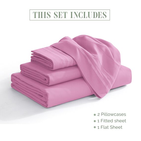 Elegant Comfort 4-teiliges Bettwäsche-Set, luxuriöse Bettwäsche aus 1500 Premium-Mikrofaser, Hotelqualität, rundum elastisch, 45,7-61 cm tiefes Spannbetttuch, extra Tiefe Bettlaken, Kingsize,