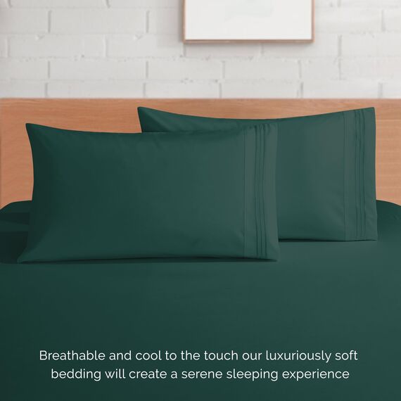 Elegant Comfort 4-teiliges Bettlaken-Set, luxuriöse Bettwäsche, 1500 Premium-Mikrofaser, Hotelqualität, Rundumgummi, 45,7 - 61 cm tiefes Spannbetttuch, extra tiefe Bettlaken,