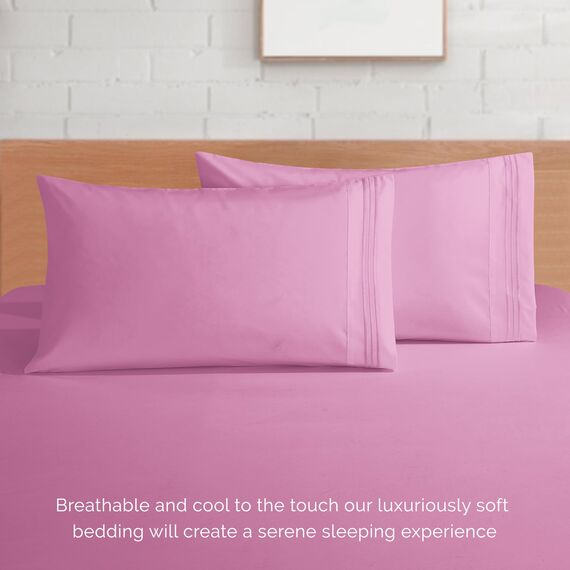 Elegant Comfort 4-teiliges Bettwäsche-Set, luxuriöse Bettwäsche aus 1500 Premium-Mikrofaser, Hotelqualität, rundum elastisch, 45,7-61 cm tiefes Spannbetttuch, extra Tiefe Bettlaken, Kingsize,