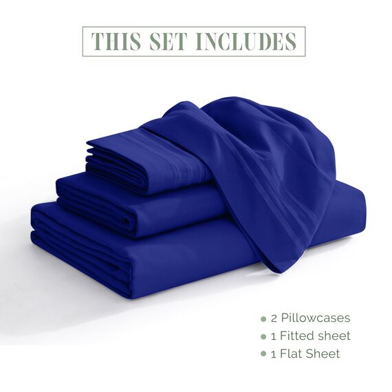 Elegant Comfort 4-teiliges Bettwäsche-Set, luxuriöse Bettwäsche aus 1500 Premium-Mikrofaser, Hotelqualität, rundum elastisch, 45,7 - 61 cm tiefes Spannbetttuch, extra tiefe Bettlaken, Kingsize,