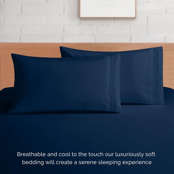 Elegant Comfort 4-teiliges Bettwäsche-Set, luxuriöse Bettwäsche aus 1500 Premium-Mikrofaser, Hotelqualität, rundum elastisch, 45,7-61 cm tiefes Spannbetttuch, extra Tiefe Spannbettlaken, voll,