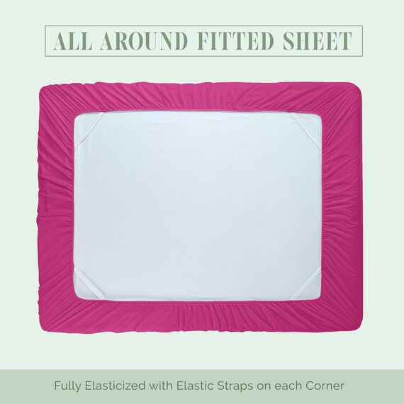 Elegant Comfort 4-teiliges Bettwäsche-Set, luxuriöse Bettwäsche aus 1500 Premium-Mikrofaser, Hotelqualität, rundum elastisch, 45,7 - 61 cm tiefes Spannbetttuch, extra tiefe Bettlaken, California King,