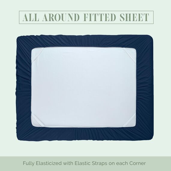Elegant Comfort 4-teiliges Bettwäsche-Set, luxuriöse Bettwäsche aus 1500 Premium-Mikrofaser, Hotelqualität, rundum elastisch, 45,7-61 cm tiefes Spannbetttuch, extra Tiefe Bettlaken, Queen-Size-Bett,