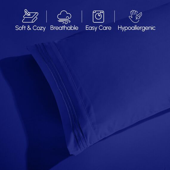 Elegant Comfort 4-teiliges Bettwäsche-Set, luxuriöse Bettwäsche aus 1500 Premium-Mikrofaser, Hotelqualität, rundum elastisch, 45,7 - 61 cm tiefes Spannbetttuch, extra tiefe Bettlaken, Kingsize,