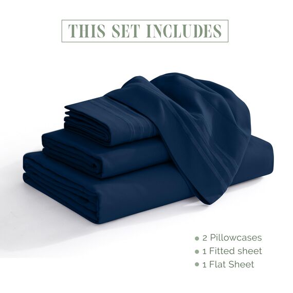 Elegant Comfort 4-teiliges Bettwäsche-Set, luxuriöse Bettwäsche aus 1500 Premium-Mikrofaser, Hotelqualität, rundum elastisch, 45,7-61 cm tiefes Spannbetttuch, extra Tiefe Bettlaken, Queen-Size-Bett,