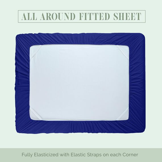 Elegant Comfort 4-teiliges Bettwäsche-Set, luxuriöse Bettwäsche aus 1500 Premium-Mikrofaser, Hotelqualität, rundum elastisch, 45,7 - 61 cm tiefes Spannbetttuch, extra tiefe Bettlaken, Kingsize,