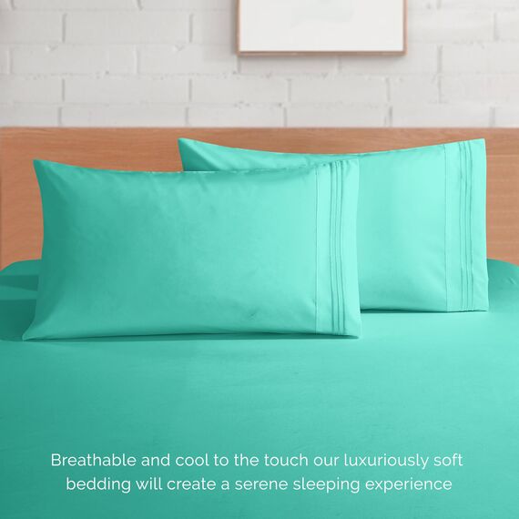 Elegant Comfort 4-teiliges Bettwäsche-Set, luxuriöse Bettwäsche aus 1500 Premium-Mikrofaser, Hotelqualität, rundum elastisch, 45,7 - 61 cm tiefes Spannbetttuch, extra tiefe Bettlaken, Kingsize,