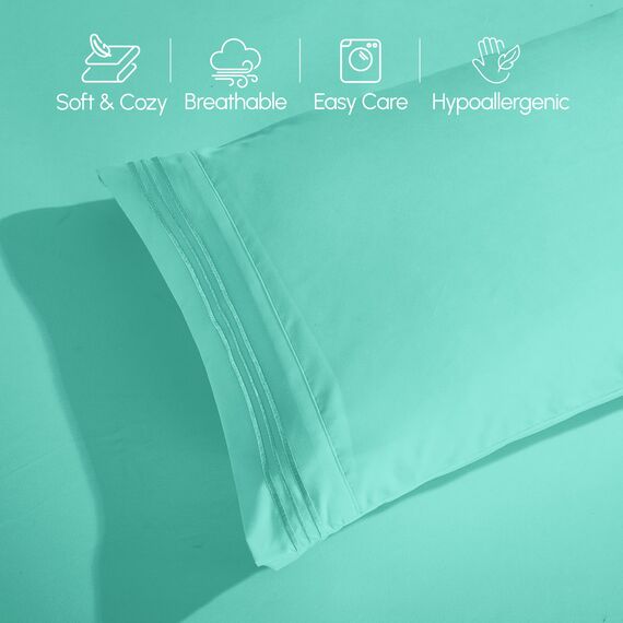 Elegant Comfort 4-teiliges Bettwäsche-Set, luxuriöse Bettwäsche aus 1500 Premium-Mikrofaser, Hotelqualität, rundum elastisch, 45,7 - 61 cm tiefes Spannbetttuch, extra tiefe Bettlaken, Kingsize,