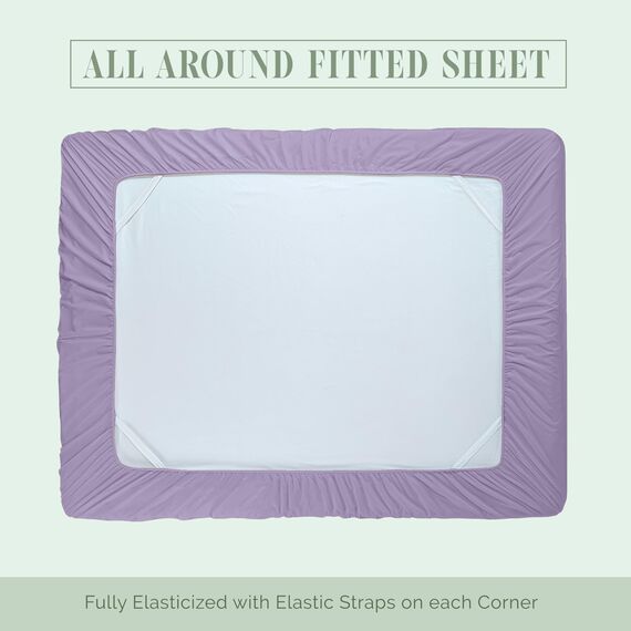 Elegant Comfort Luxus-Bettwäsche-Set, 4-teilig, 1500, hochwertige Mikrofaser, Rundumgummi, 45,7-61 cm tiefes Spannbetttuch, extra Tiefe Bettlaken, Twin/Twin XL, Violett