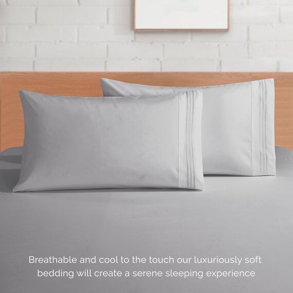 Elegant Comfort 4-teiliges Bettwäsche-Set, luxuriöse Bettwäsche aus 1500 Premium-Mikrofaser, Hotelqualität, rundum elastisch, 45,7-61 cm tiefes Spannbetttuch, extra Tiefe Bettlaken, Kingsize,