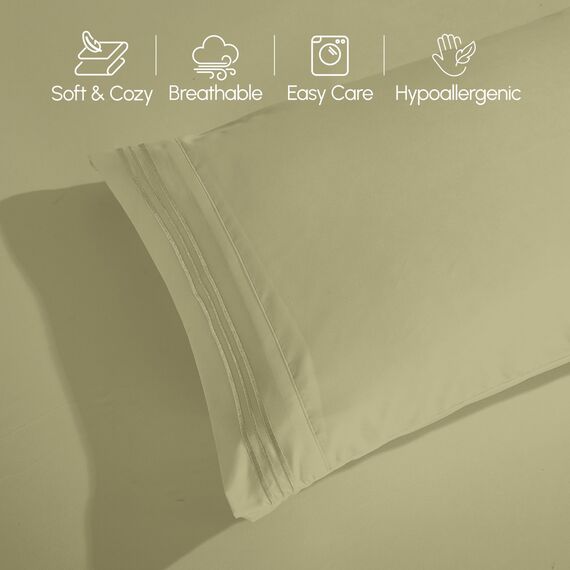 Elegant Comfort 4-teiliges Bettwäsche-Set, luxuriöse Bettwäsche aus 1500 Premium-Mikrofaser, Hotelqualität, rundum elastisch, 45,7 - 61 cm tiefes Spannbetttuch, extra tiefe Bettlaken,