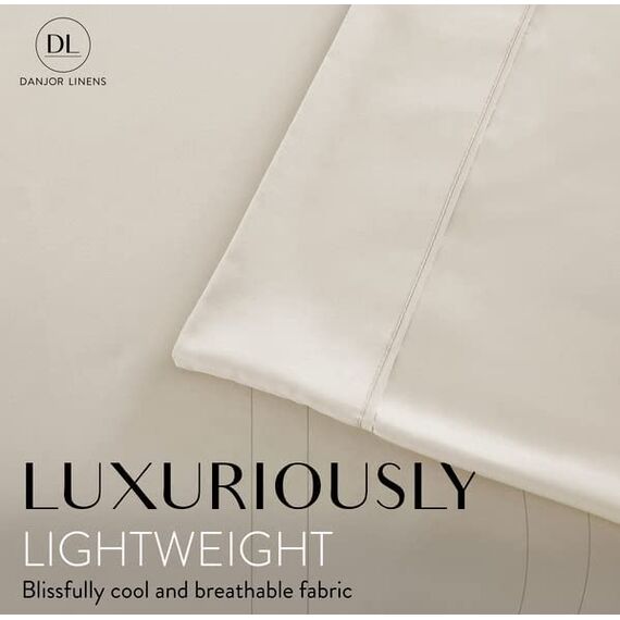 Danjor Linens Bettlaken-Set, Queen-Size-Größe für Heißschläfer, Hotel-Premium-Bettlaken mit 4 Kissenbezügen, leichte, gebürstete Mikrofaser, tiefe Taschen, atmungsaktiv, kühlend, 6-teiliges