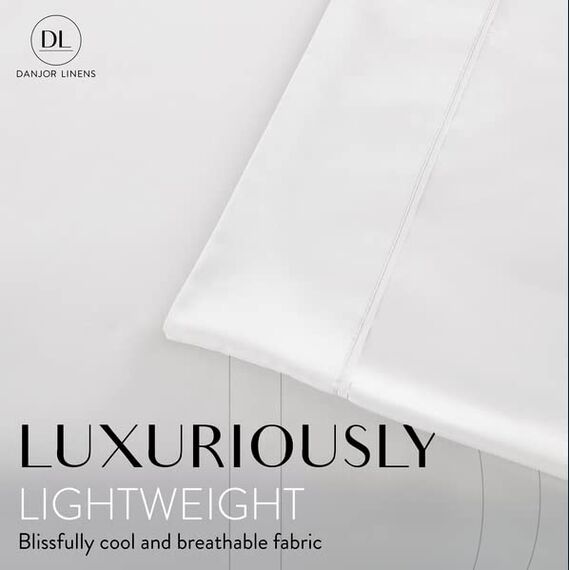 Danjor Linens Bettlaken-Set, King-Size für Heißschläfer, Hotel-Premium-Bettlaken mit 4 Kissenbezügen, leichte, gebürstete Mikrofaser, tiefe Taschen, atmungsaktiv, kühlend, 6-teiliges Bettwäsche-Set