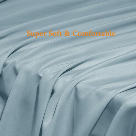 SONORO KATE Bettlaken-Set, superweiche Mikrofaser, Fadenzahl 1800, ägyptische Bettwäsche, passend für 45,7 - 61 cm tiefe Taschenmatratze, knitterfrei, 6-teilig (Spa Blue, California King)