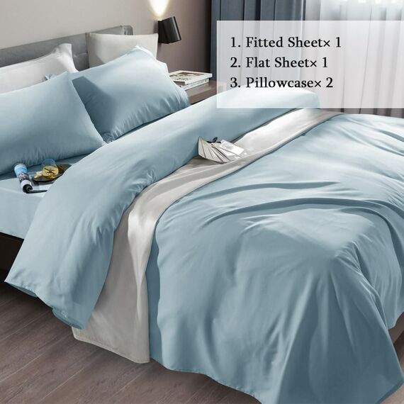 SONORO KATE Bettlaken-Set, superweiche Mikrofaser, Fadenzahl 1800, ägyptische Bettwäsche, passend für 45,7 - 61 cm tiefe Taschenmatratzen, knitterfrei, 6-teilig (Spa Blue, Twin XL)