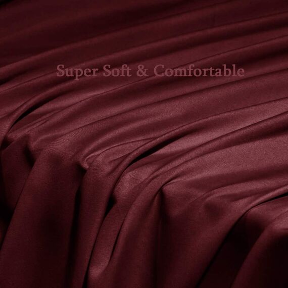 SONORO KATE Bettwäsche-Set, superweiche Mikrofaser, Fadenzahl 1800, luxuriös, ägyptische Bettlaken, passend für 45.7-61 cm Tiefe Taschenmatratzen, 6-teiliges Set (Burgunderrot, Queen)